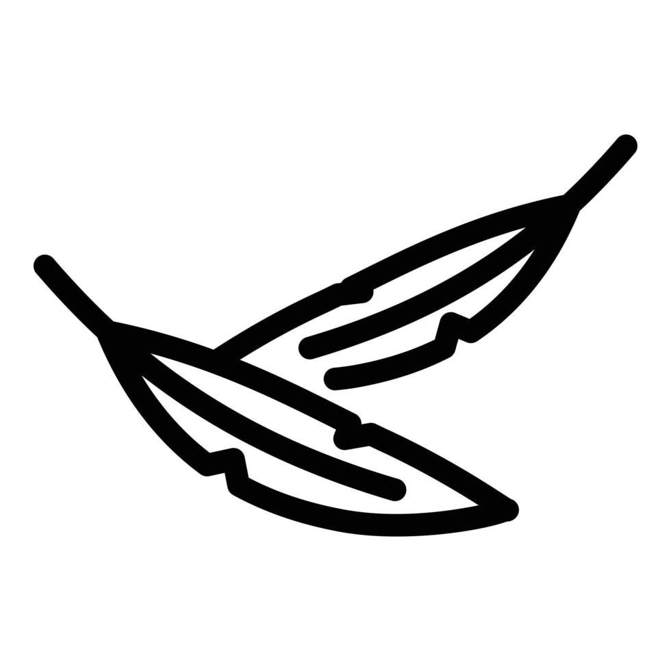 Smooth feather icon, outline style vector