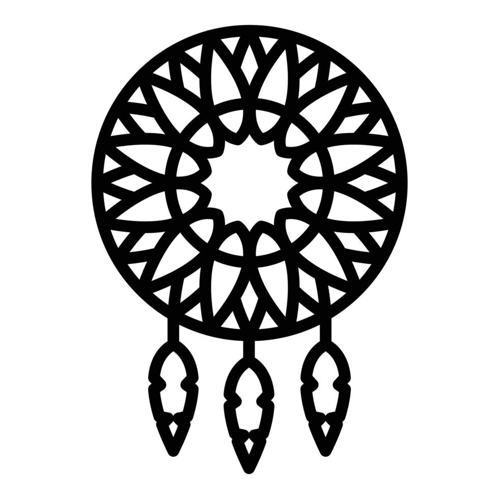 Magic dream catcher icon, outline style vector