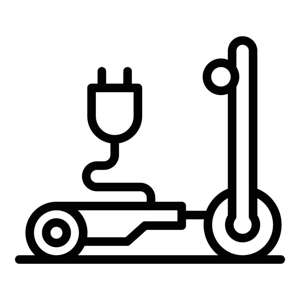 Friend electric scooter icon, outline style vector