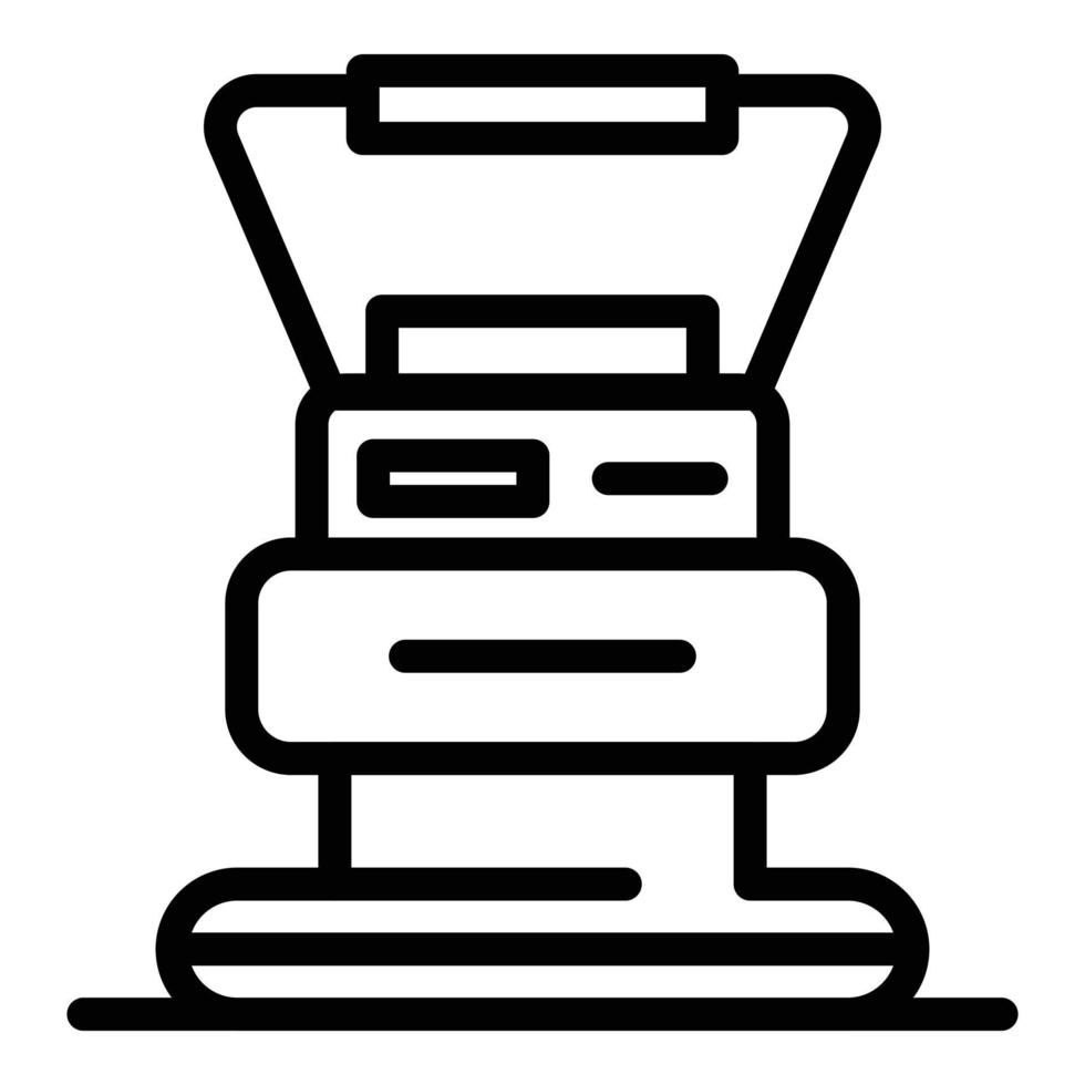 Handle grinding machine icon, outline style vector