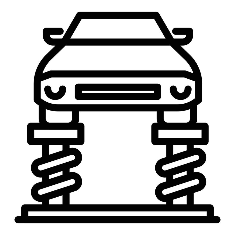 icono de máquina elevadora de automóviles, estilo de contorno vector