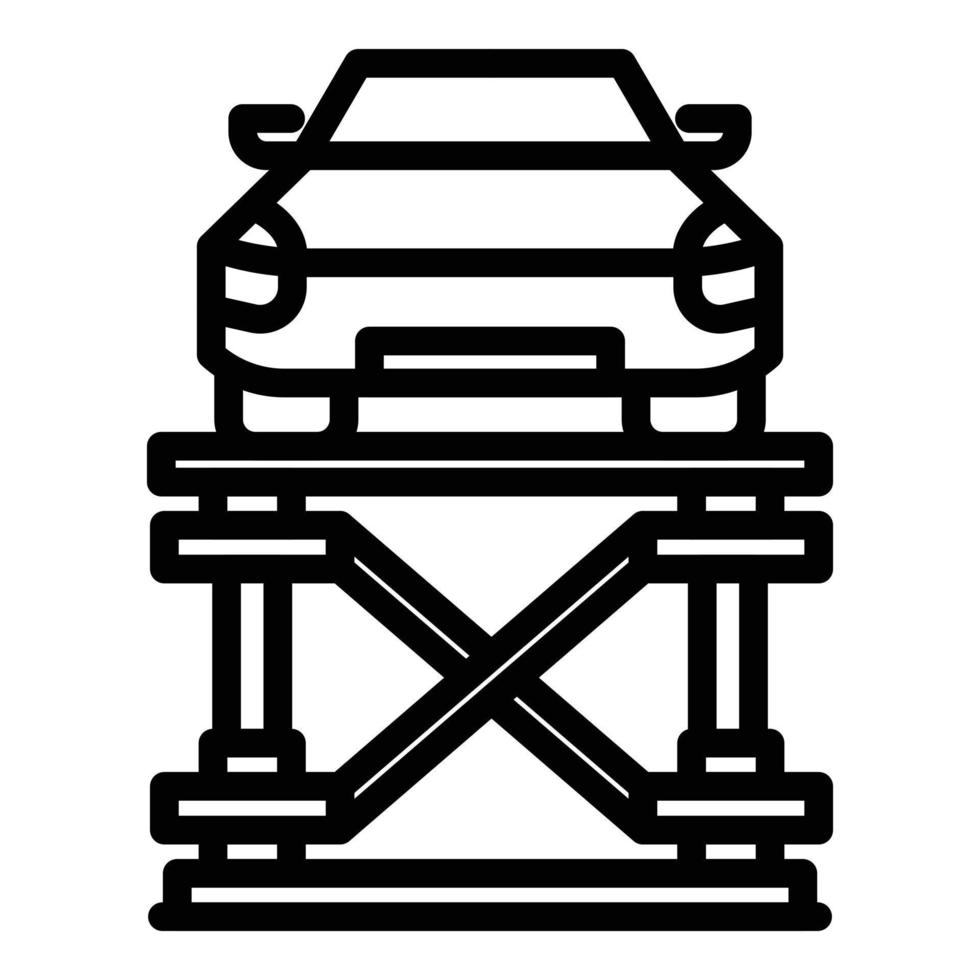 Car lift device icon, outline style vector