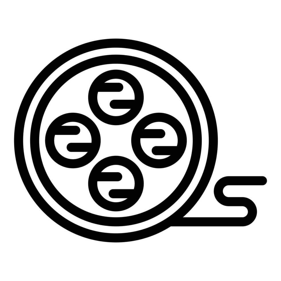 Cinema reel icon, outline style vector