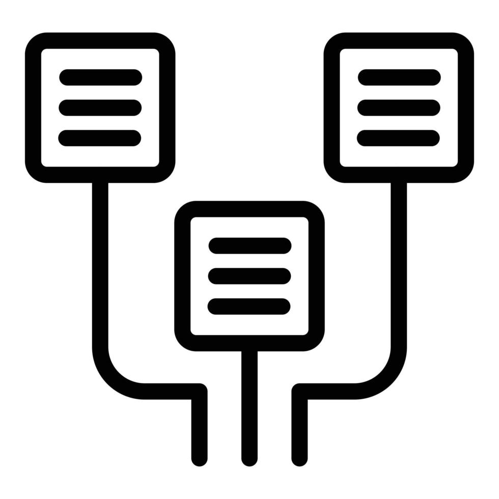 Scenario scheme icon, outline style vector
