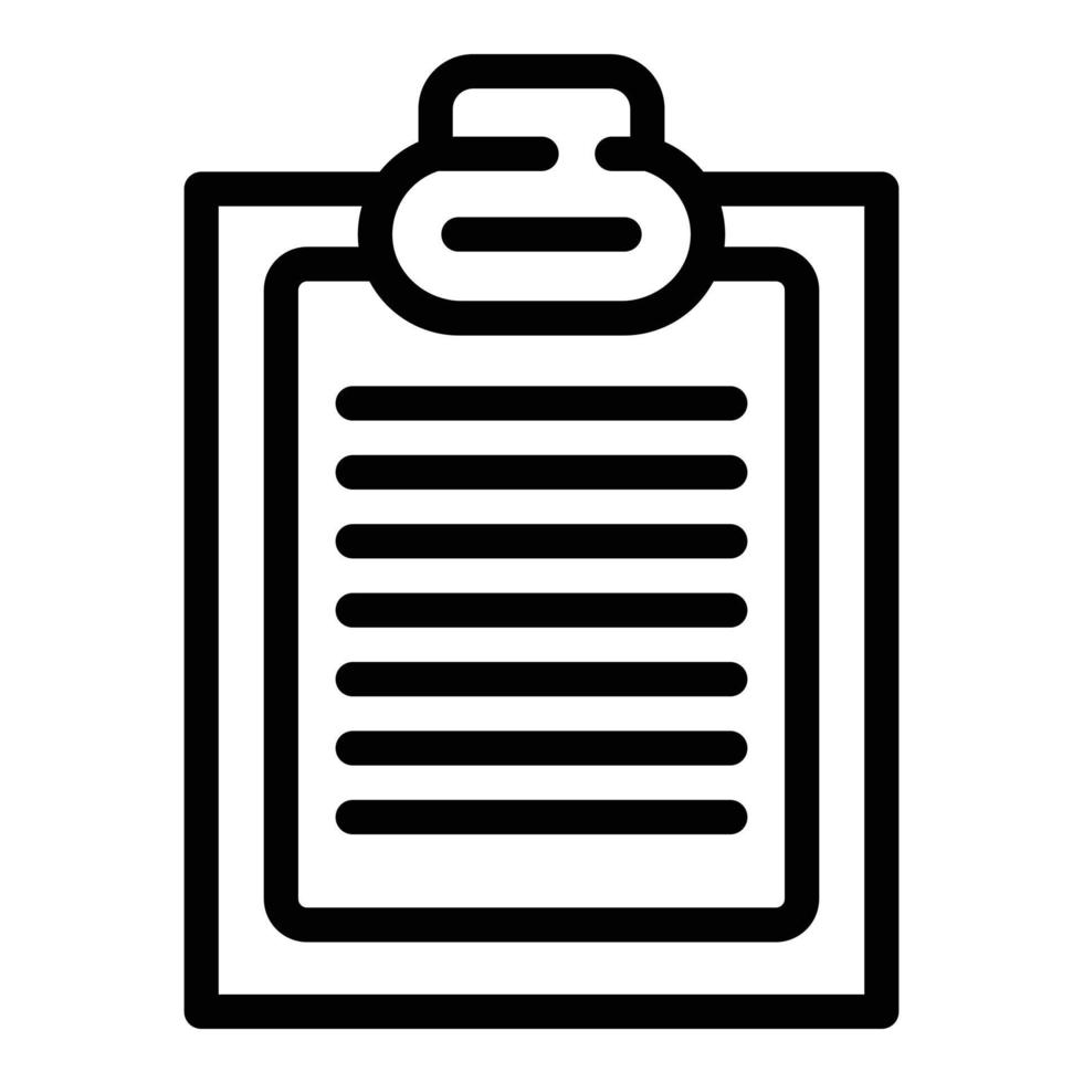 Scenario clipboard icon, outline style vector