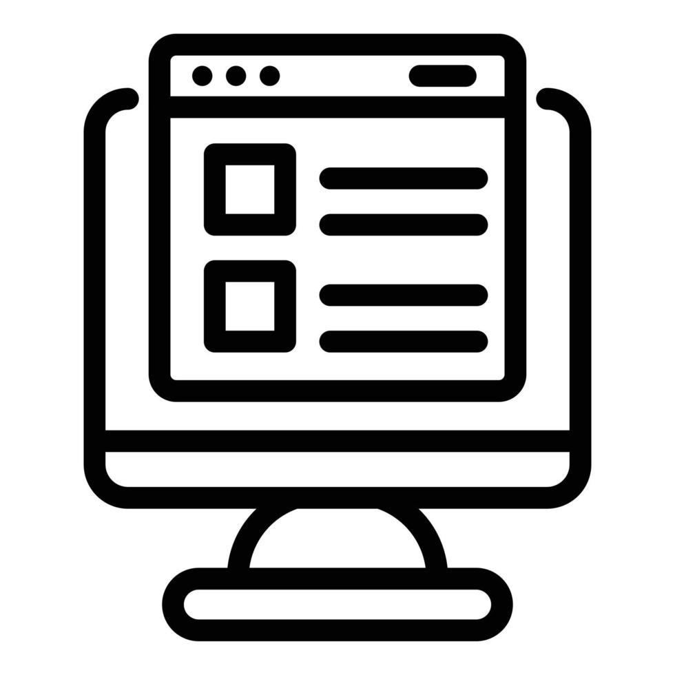 Online scenario icon, outline style vector