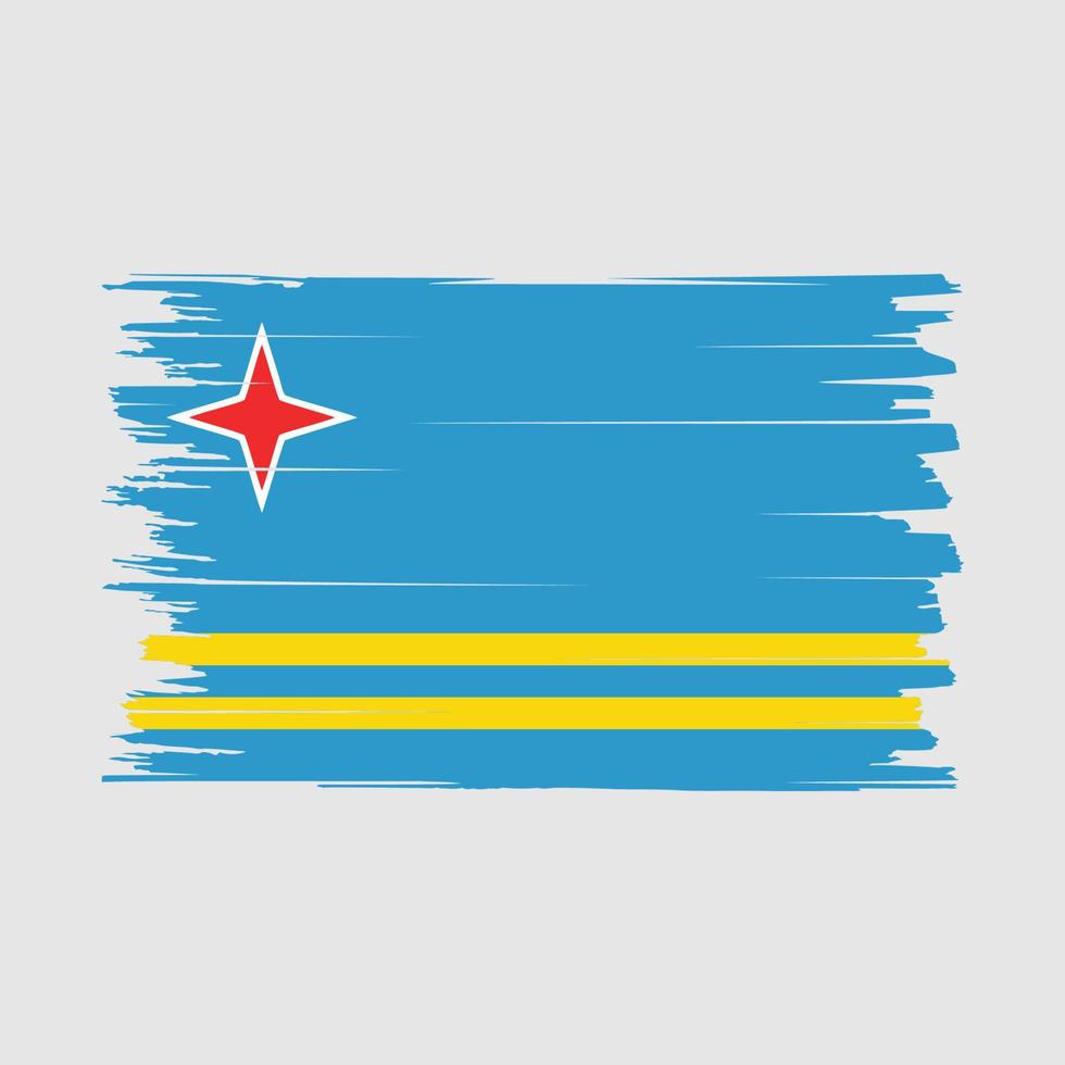 Aruba Flag Brush Vector