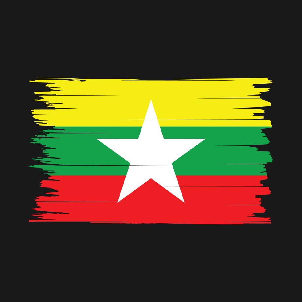 Myanmar Flag Brush Vector