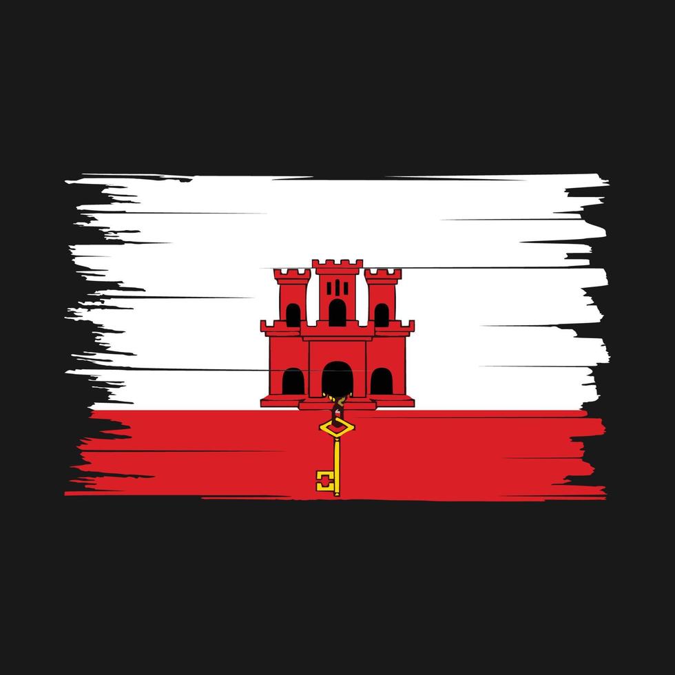 Gibraltar Flag Brush Vector