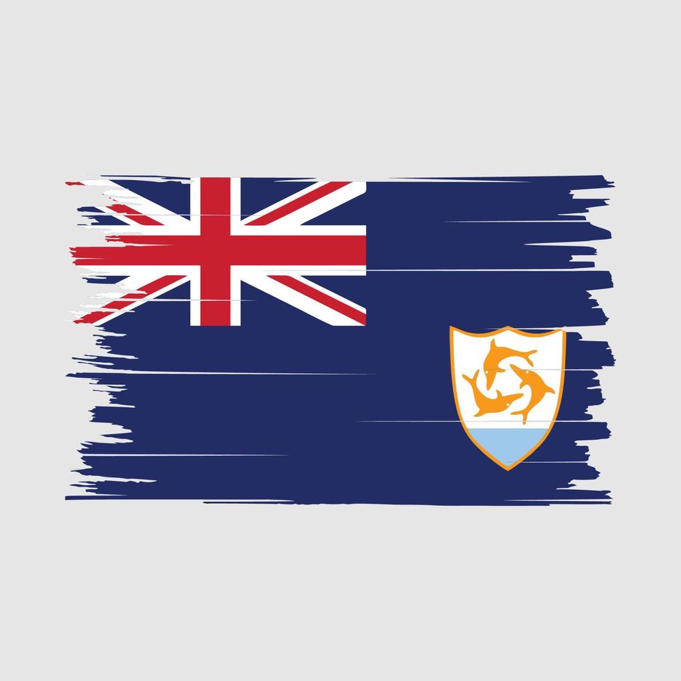 Anguilla Flag Brush Vector