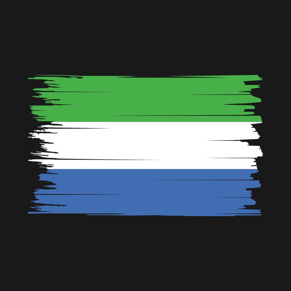 Sierra Leone Flag Brush Vector