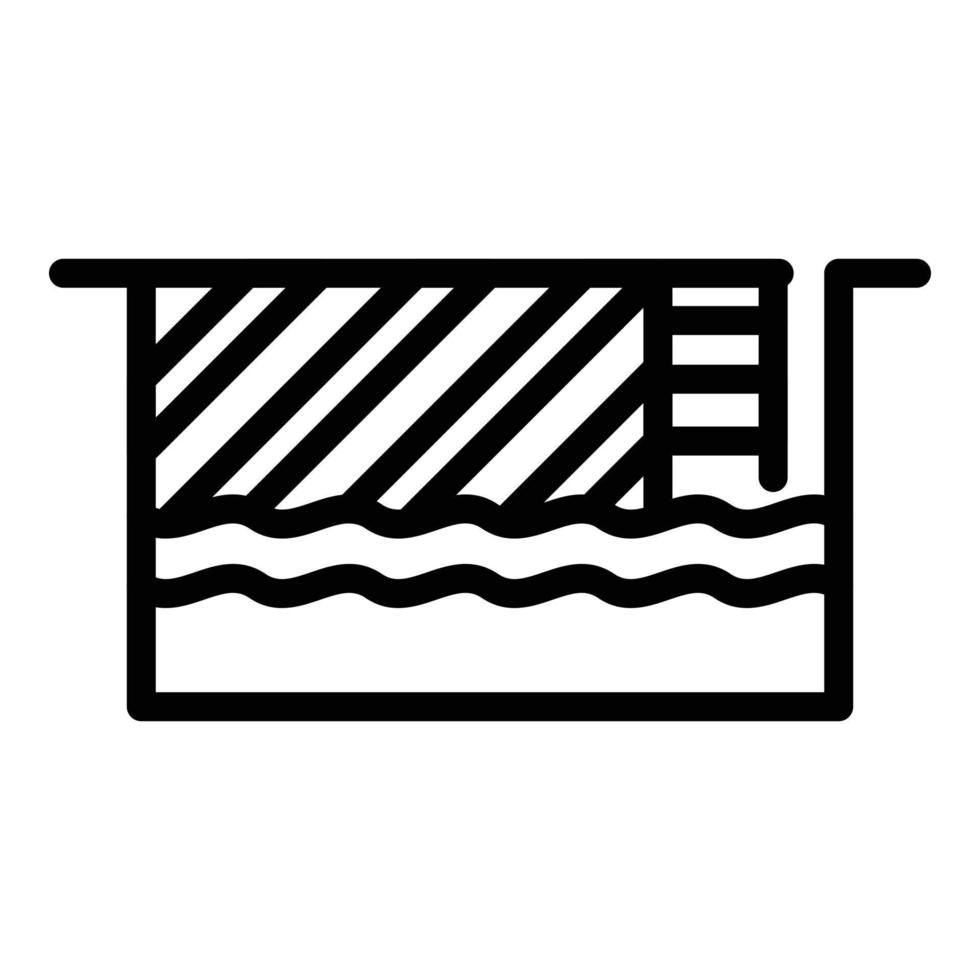 Swimming pool icon, outline style vector