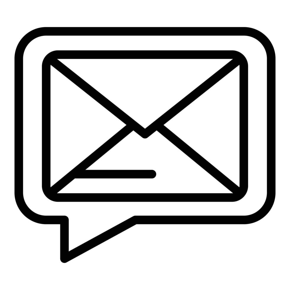 Love chat envelope icon, outline style vector