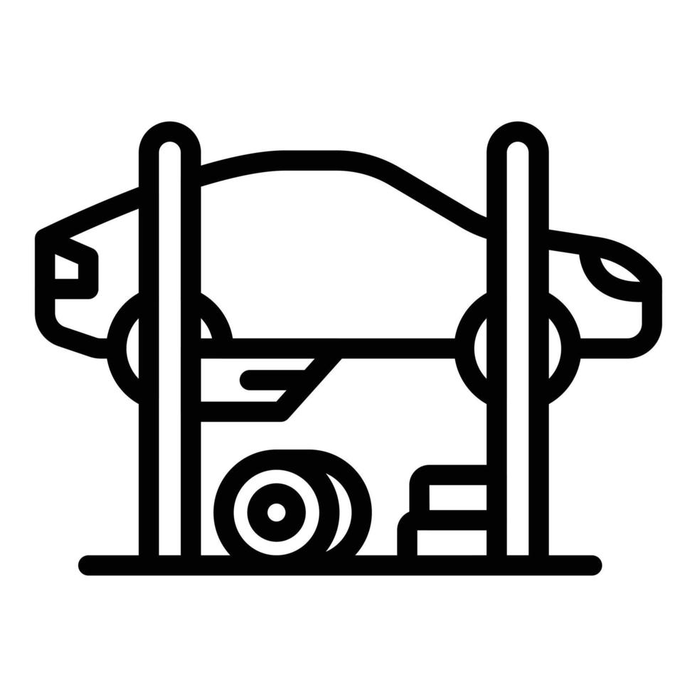 icono de servicio de coche, estilo de esquema vector