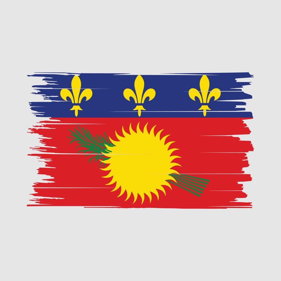 Guadeloupe Flag Brush Vector