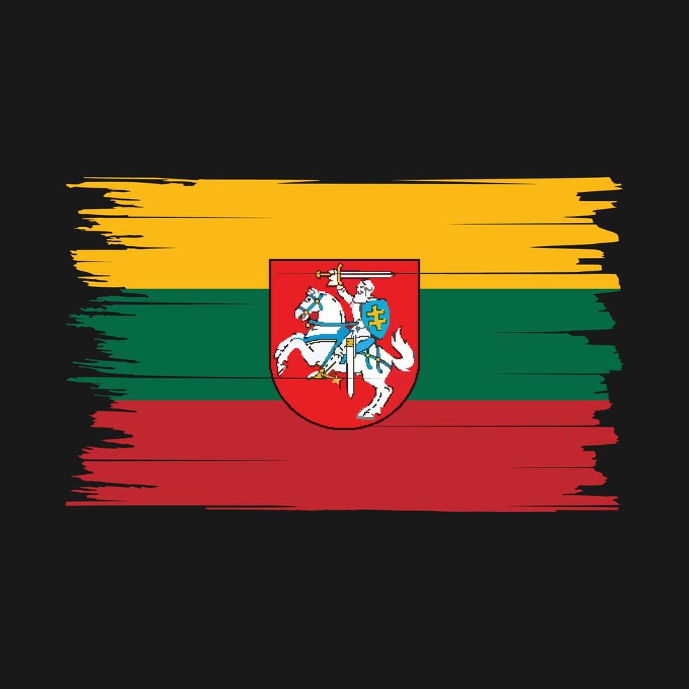 Lithuania Flag Brush Vector