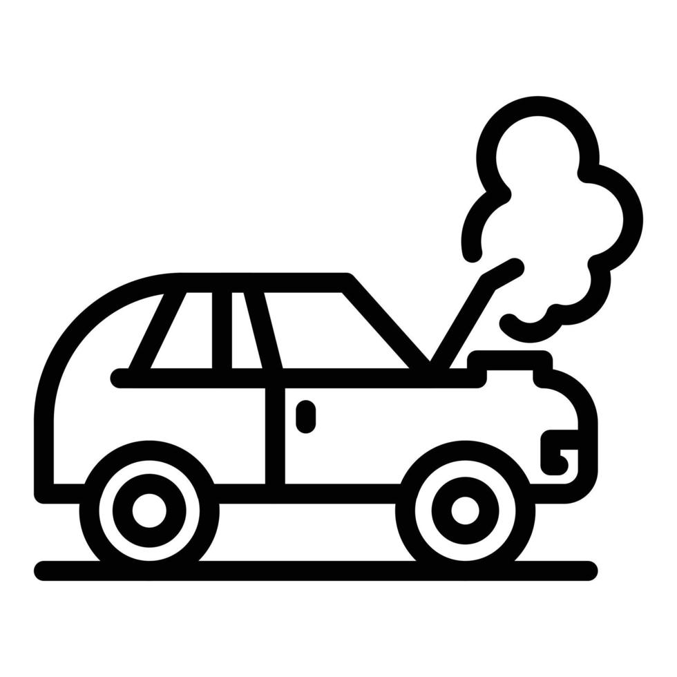 Crashed car icon, outline style vector