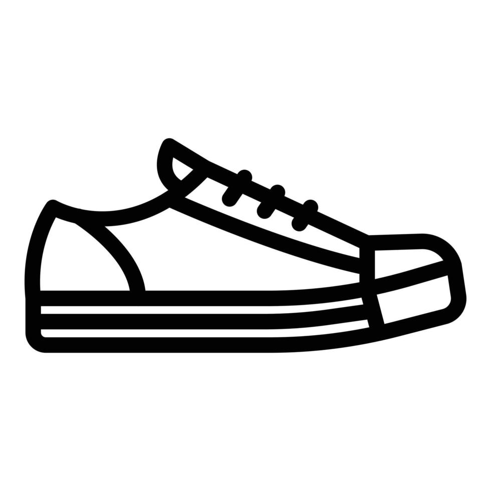 icono de zapatillas de moda, estilo de esquema vector