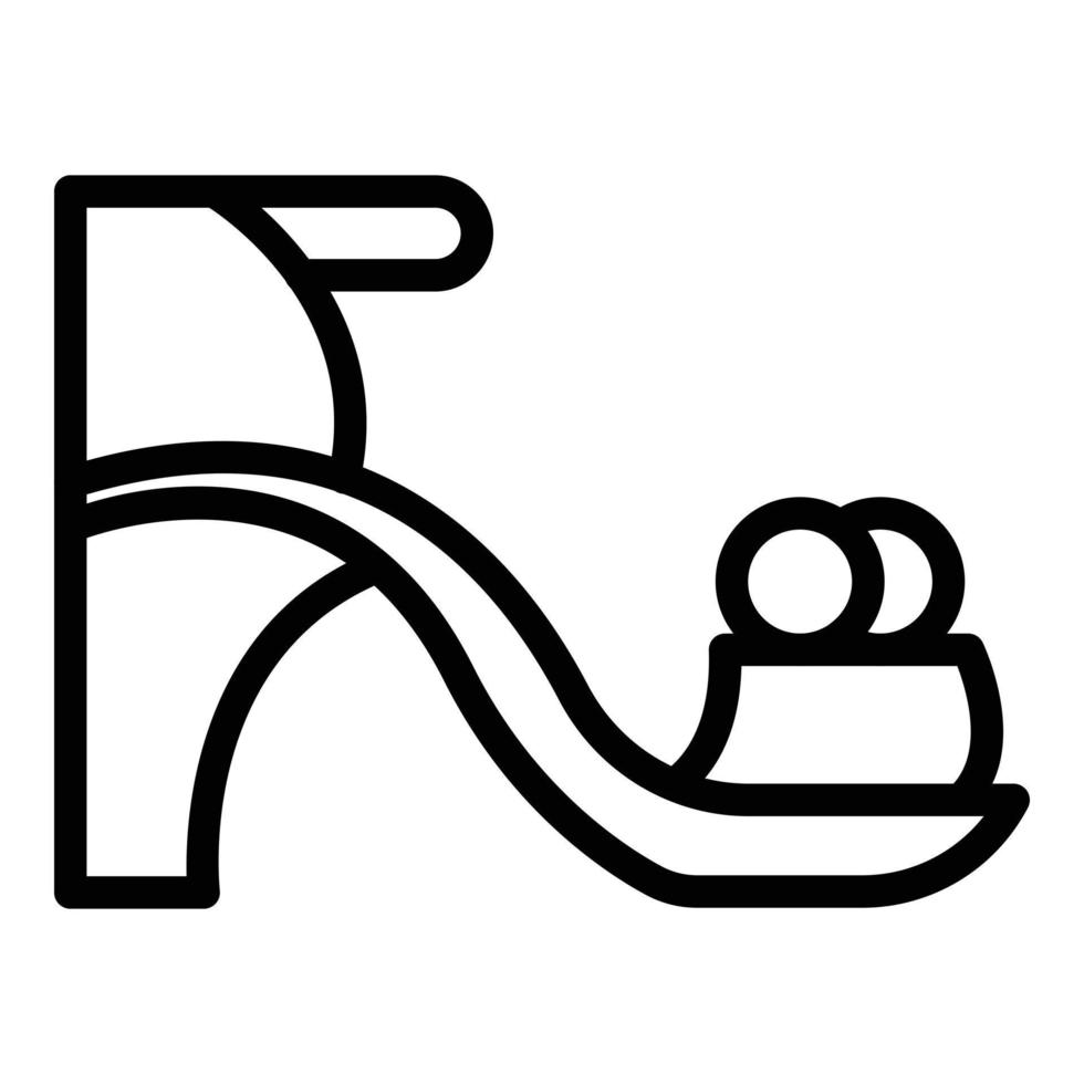 icono de sandalias para niños, estilo de esquema vector