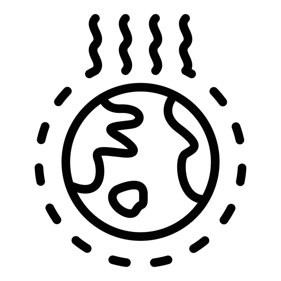 Global climate change icon, outline style vector