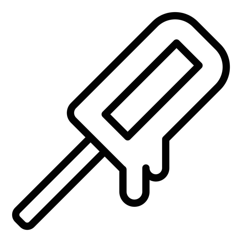 Melt ice cream icon, outline style vector