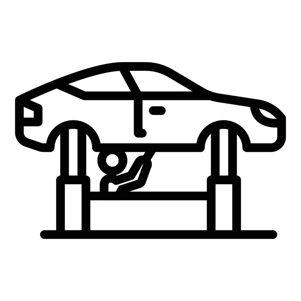 icono de coche de servicio de reparación, estilo de esquema vector
