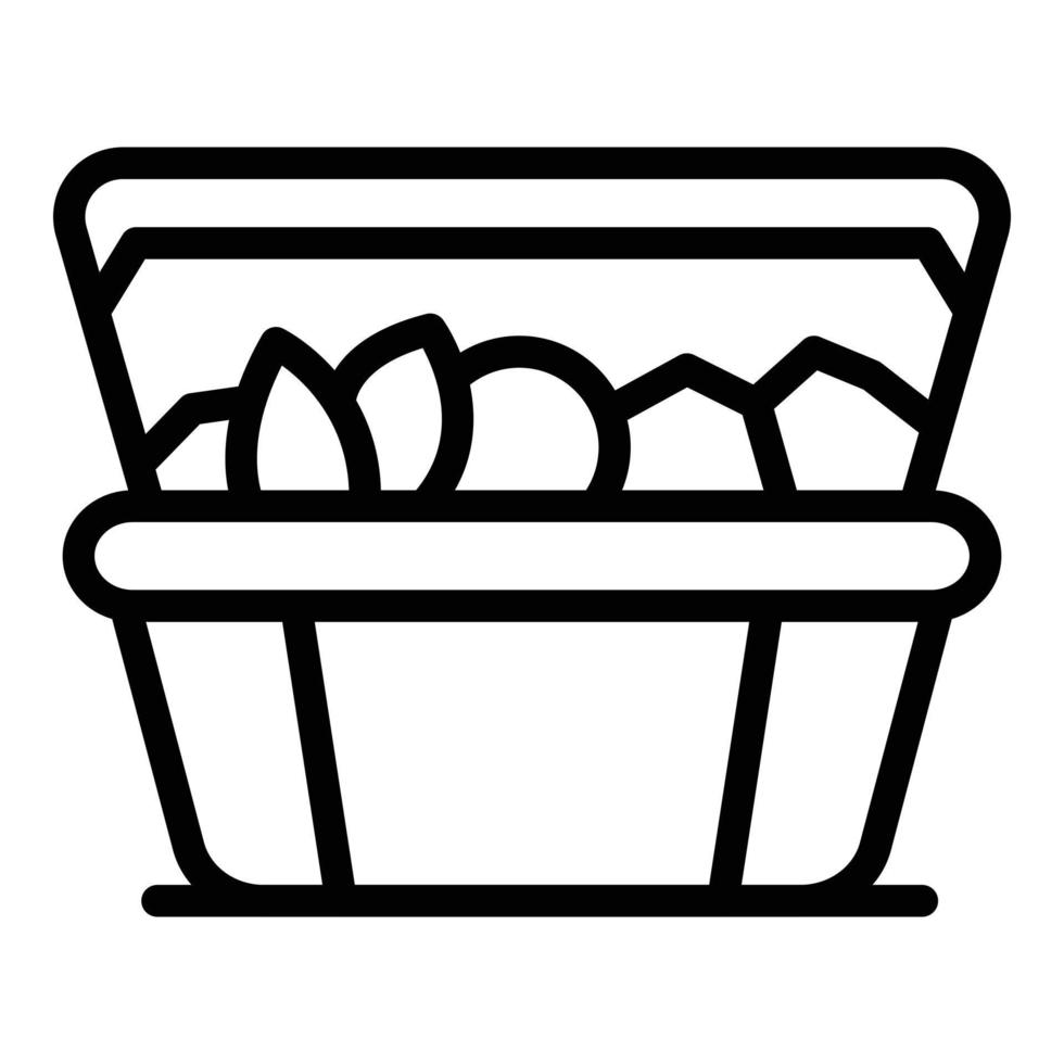 Lunch box icon, outline style vector