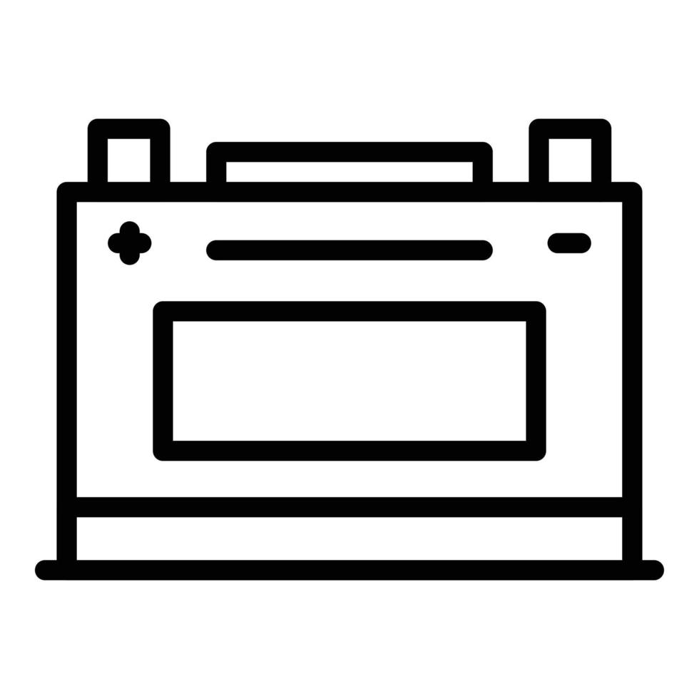 Car battery icon, outline style vector