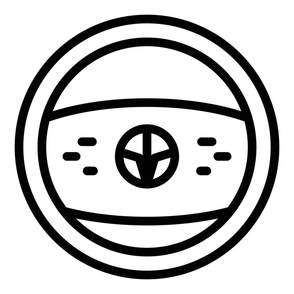 Steering wheel icon, outline style vector