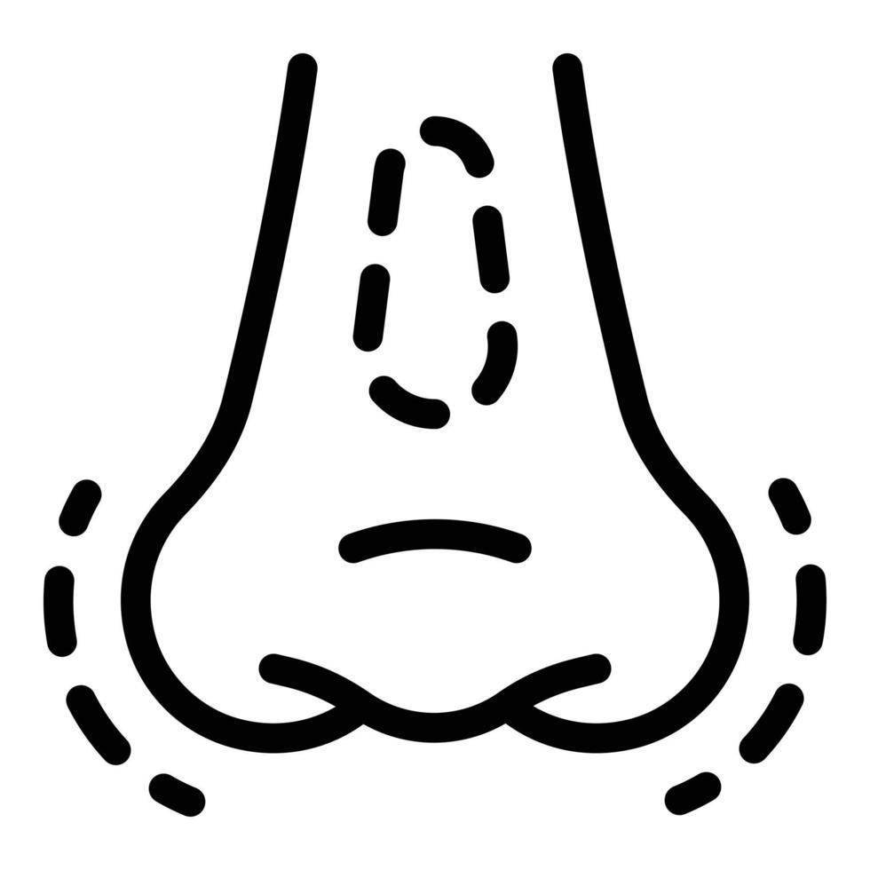 Nose surgery icon, outline style vector
