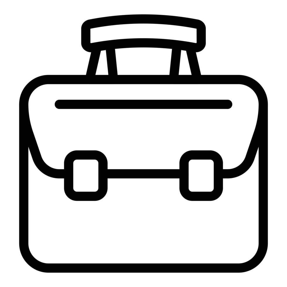 icono de bolsa de portátil de oficina, estilo de esquema vector