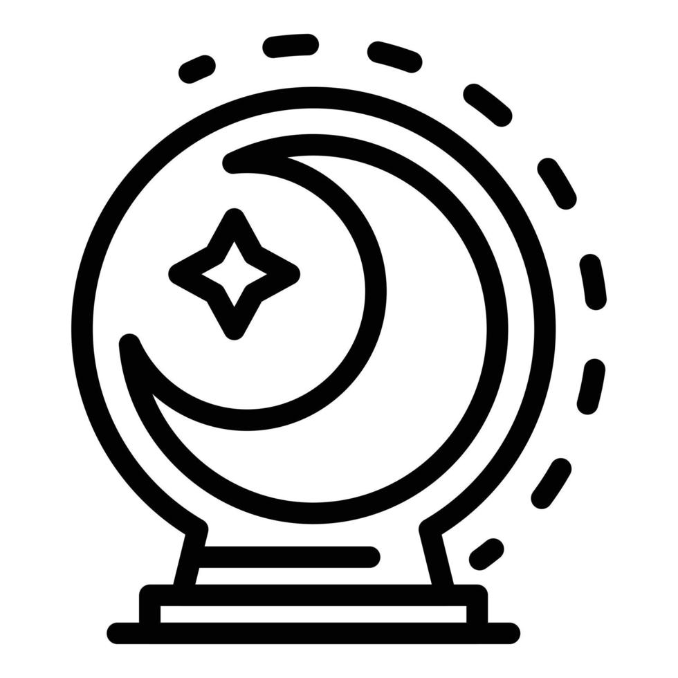 Moon glass globe icon, outline style vector