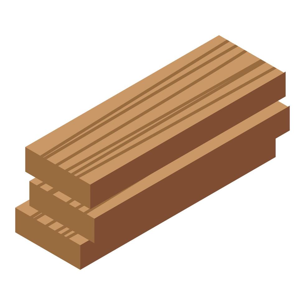 Wood planks icon, isometric style vector