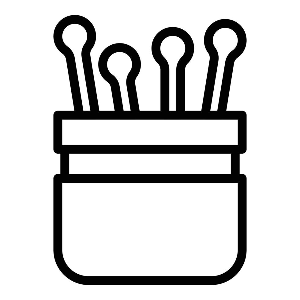 Toothpick plastic box icon, outline style vector