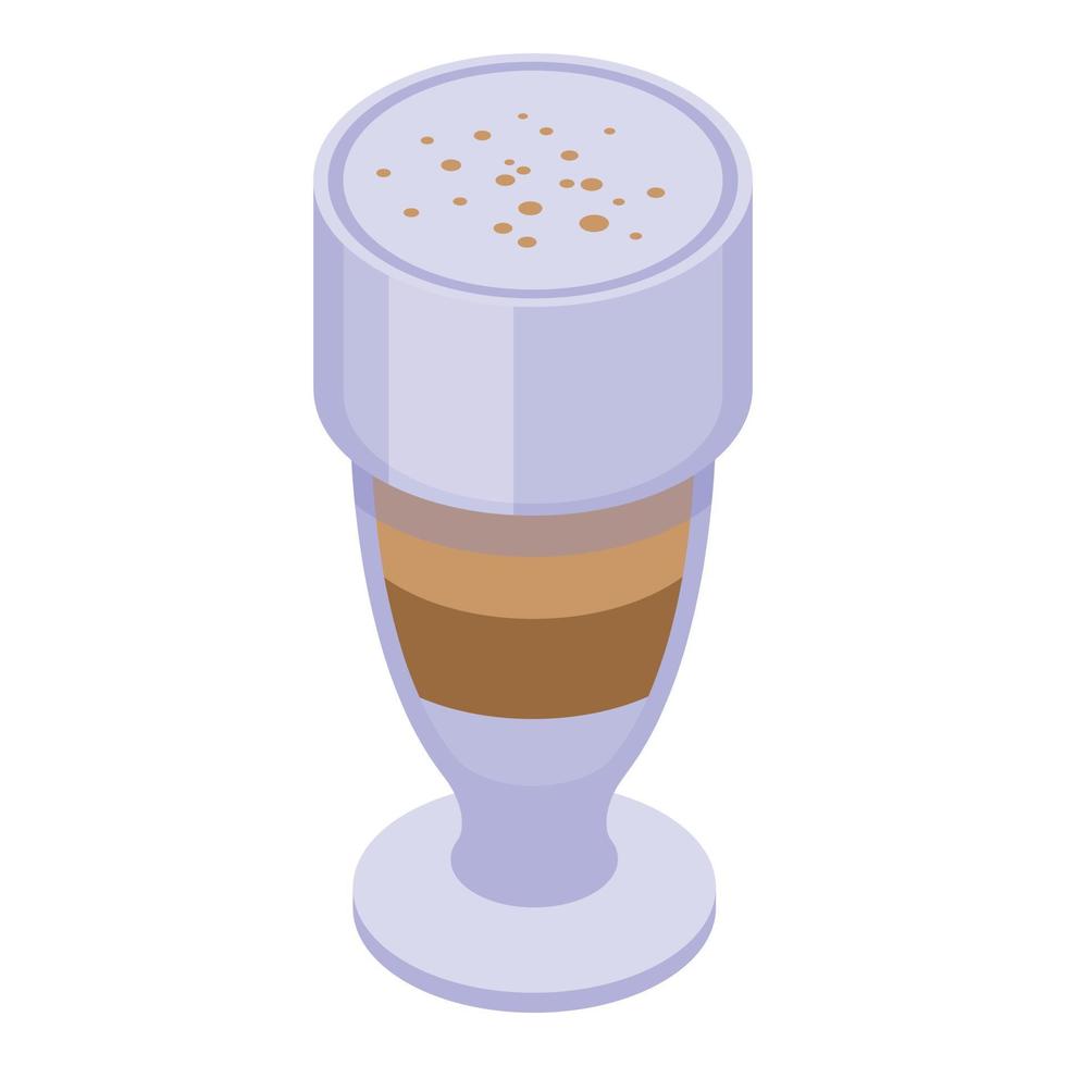 Latte aromatic icon, isometric style vector