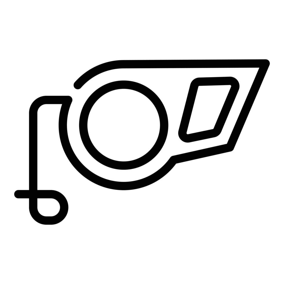 icono de correa de soporte retráctil, estilo de esquema vector