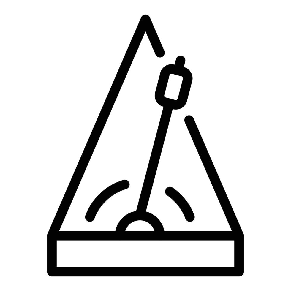 Stopwatch metronome icon, outline style vector