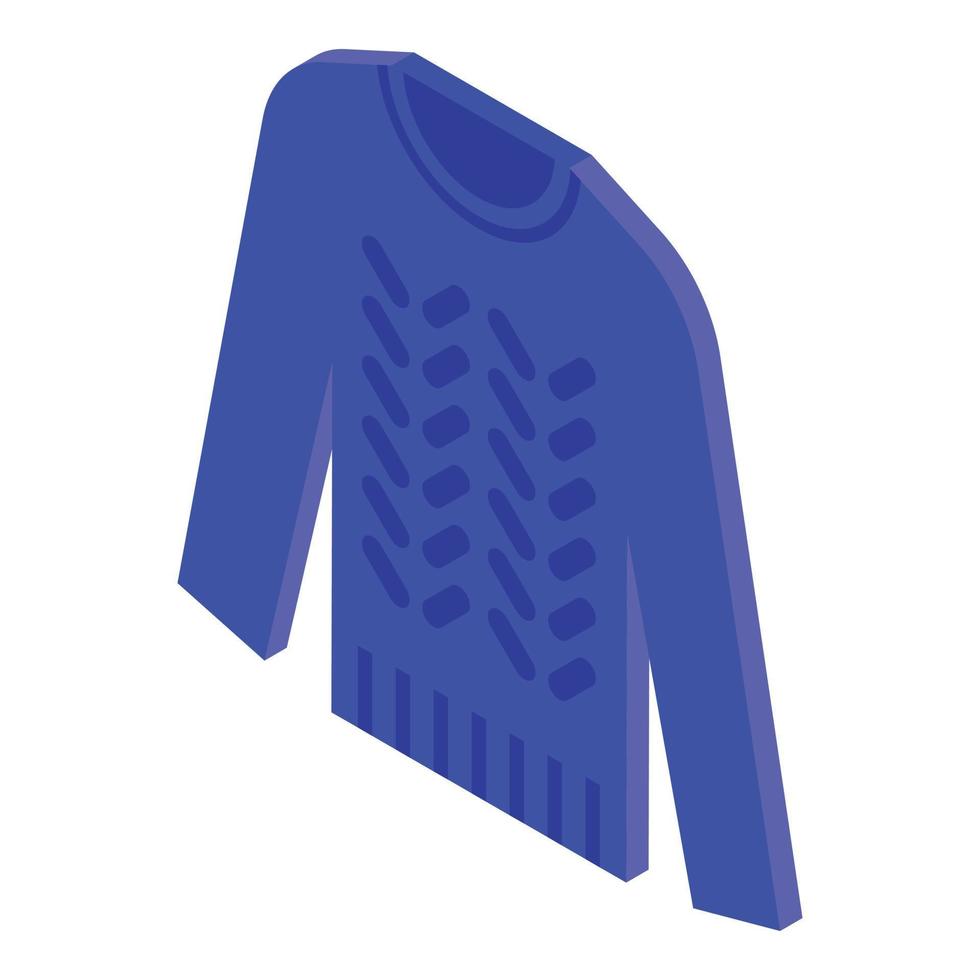 Knitted sweater icon, isometric style vector