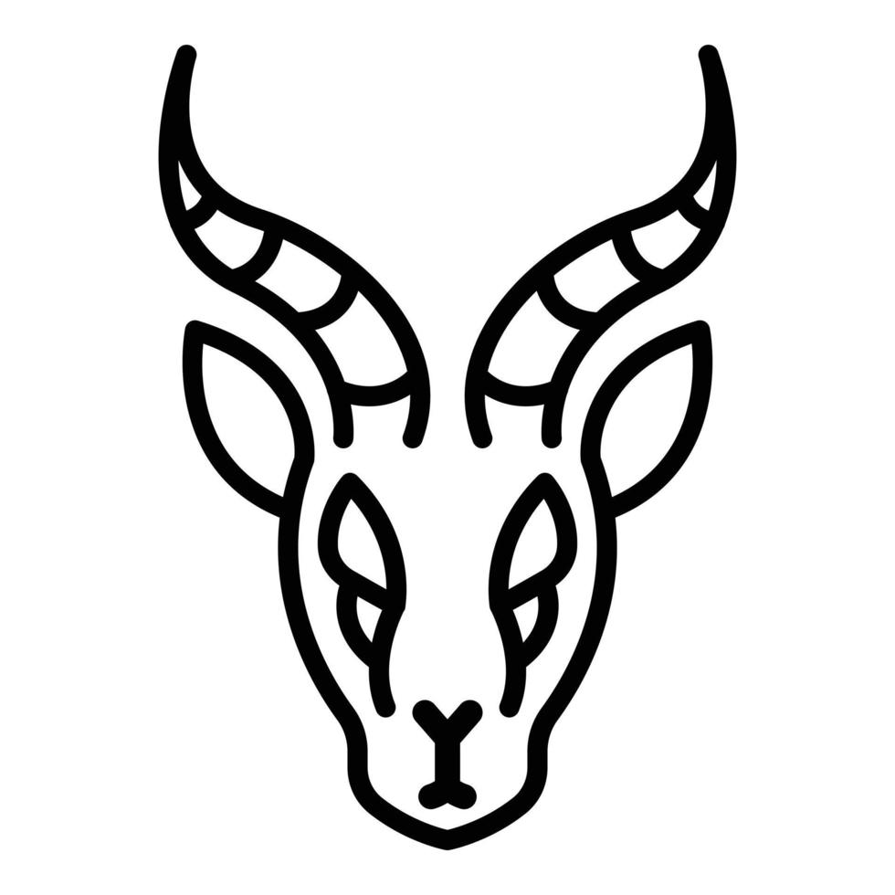 Head gazelle icon, outline style vector
