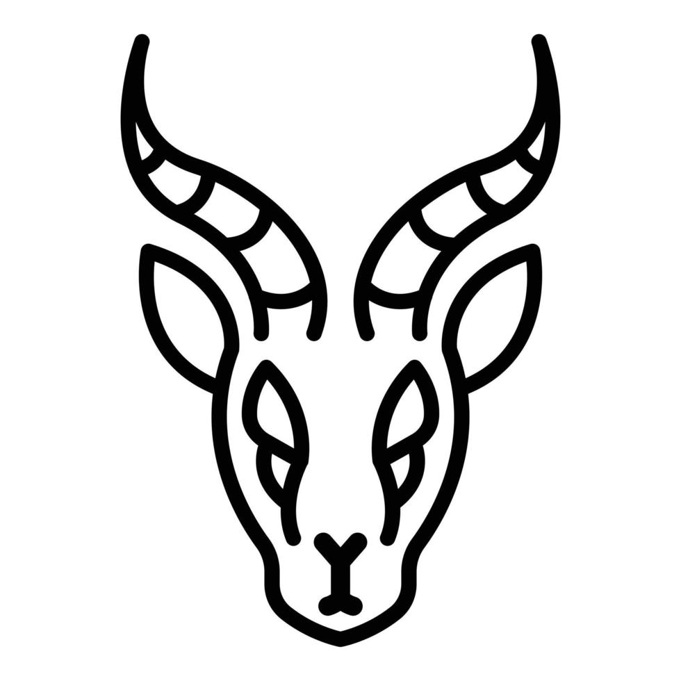Head gazelle icon, outline style vector