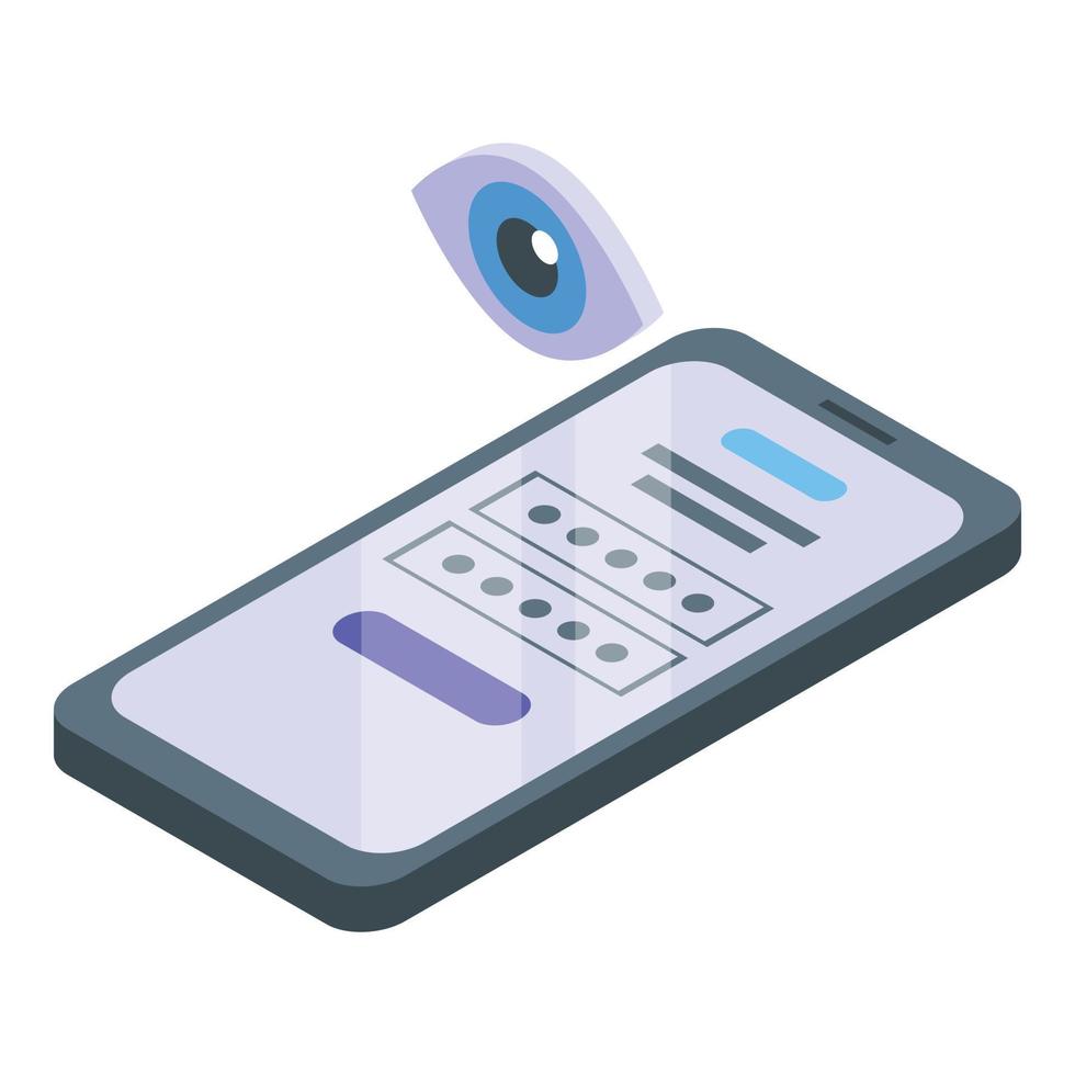 Privacy password icon, isometric style vector