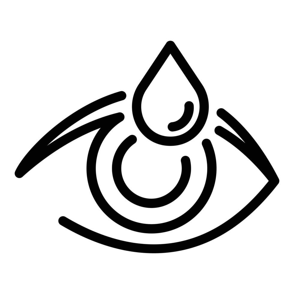 ojo con icono de gota de agua, estilo de esquema vector