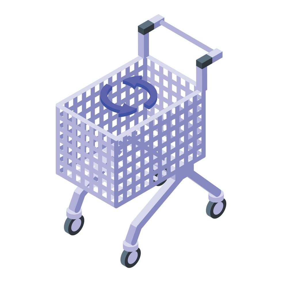 Purchase history shop cart icon, isometric style vector