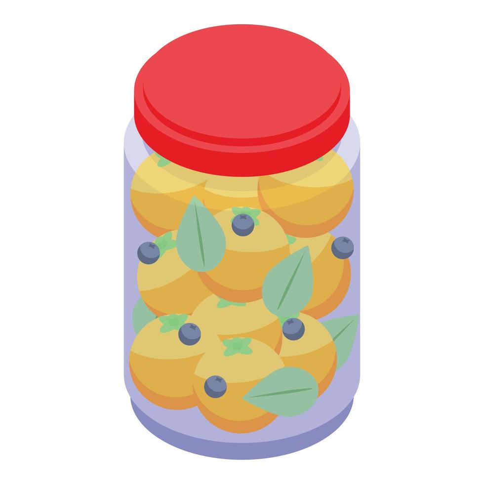 Pickled tomato icon, isometric style vector