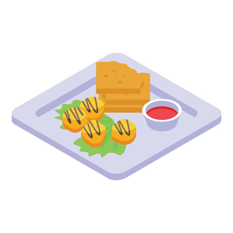 Falafel restaurant icon, isometric style vector