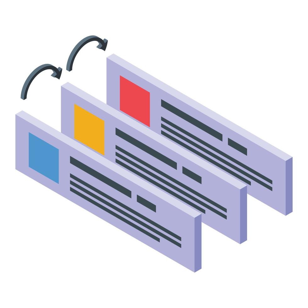 Social repost icon, isometric style vector