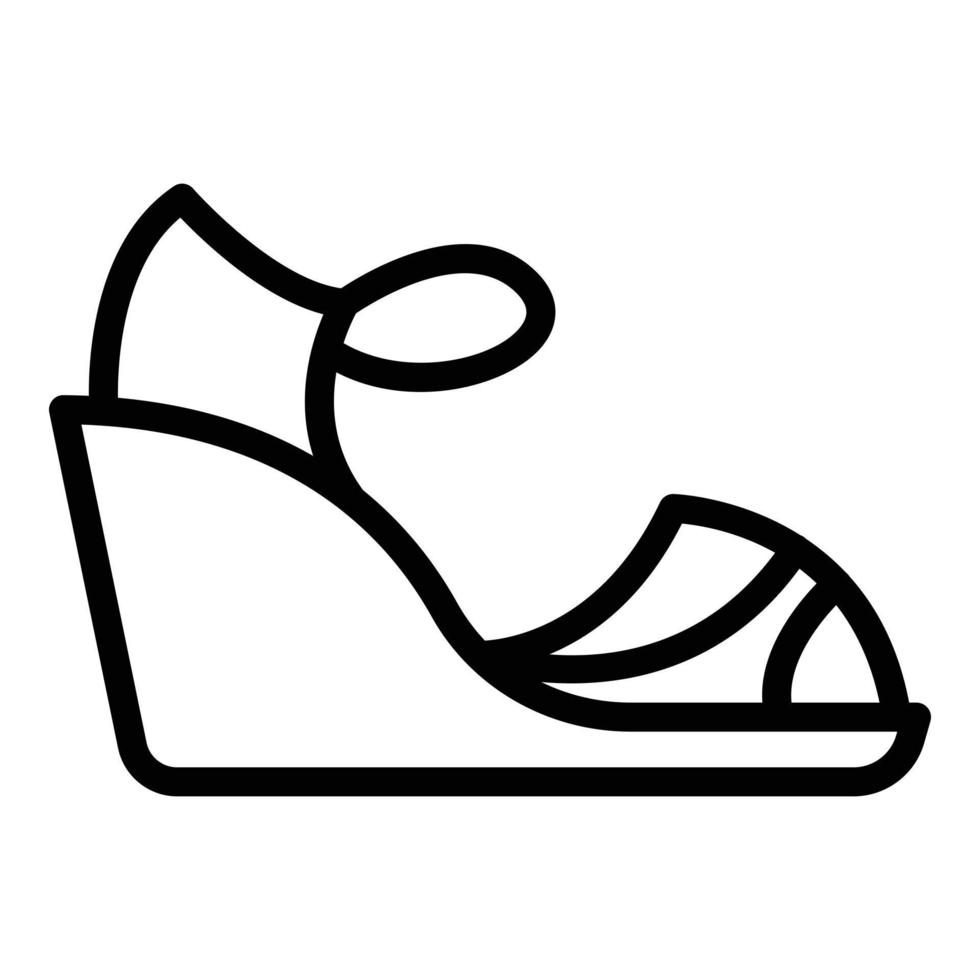 icono de sandalias retro, estilo de contorno vector