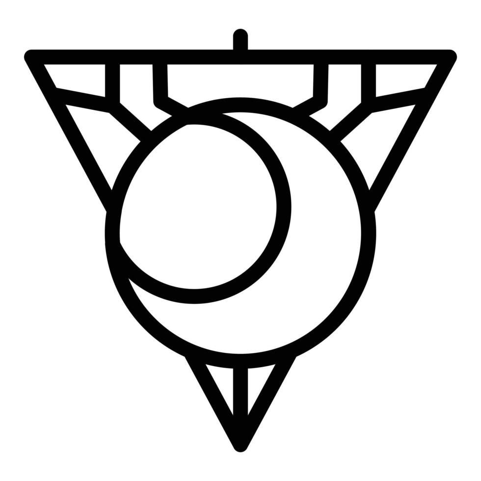 icono del emblema de la pirámide lunar, estilo de contorno vector
