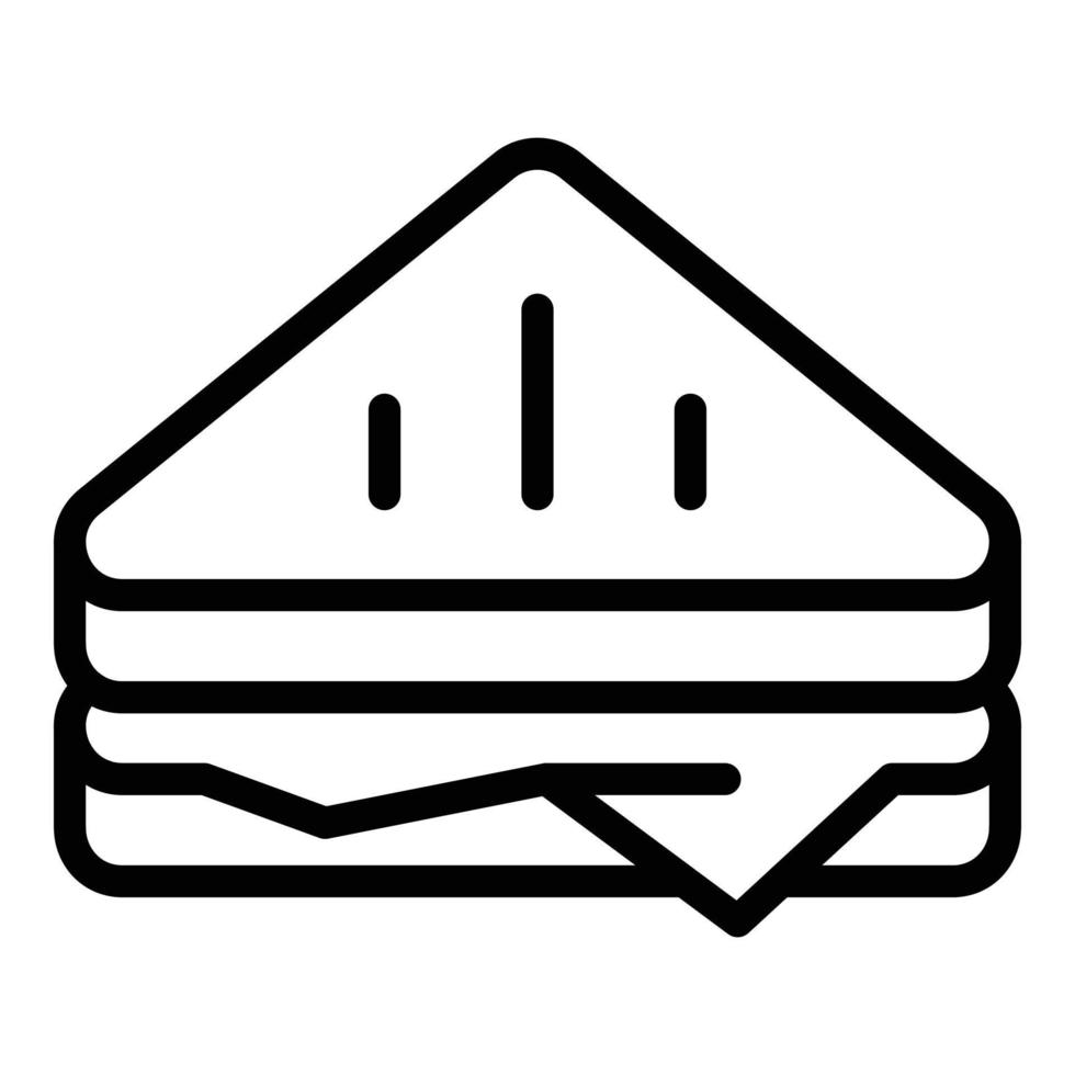 icono de sándwich, estilo de esquema vector