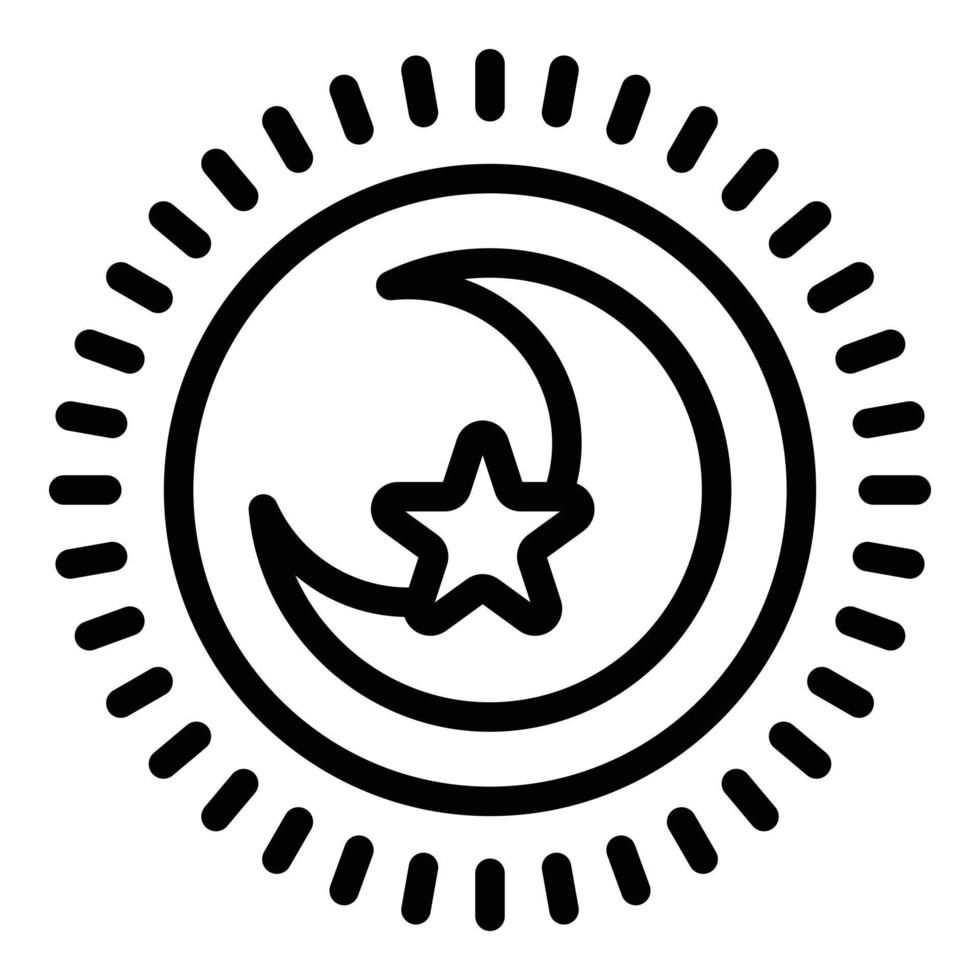 Moon star icon, outline style vector